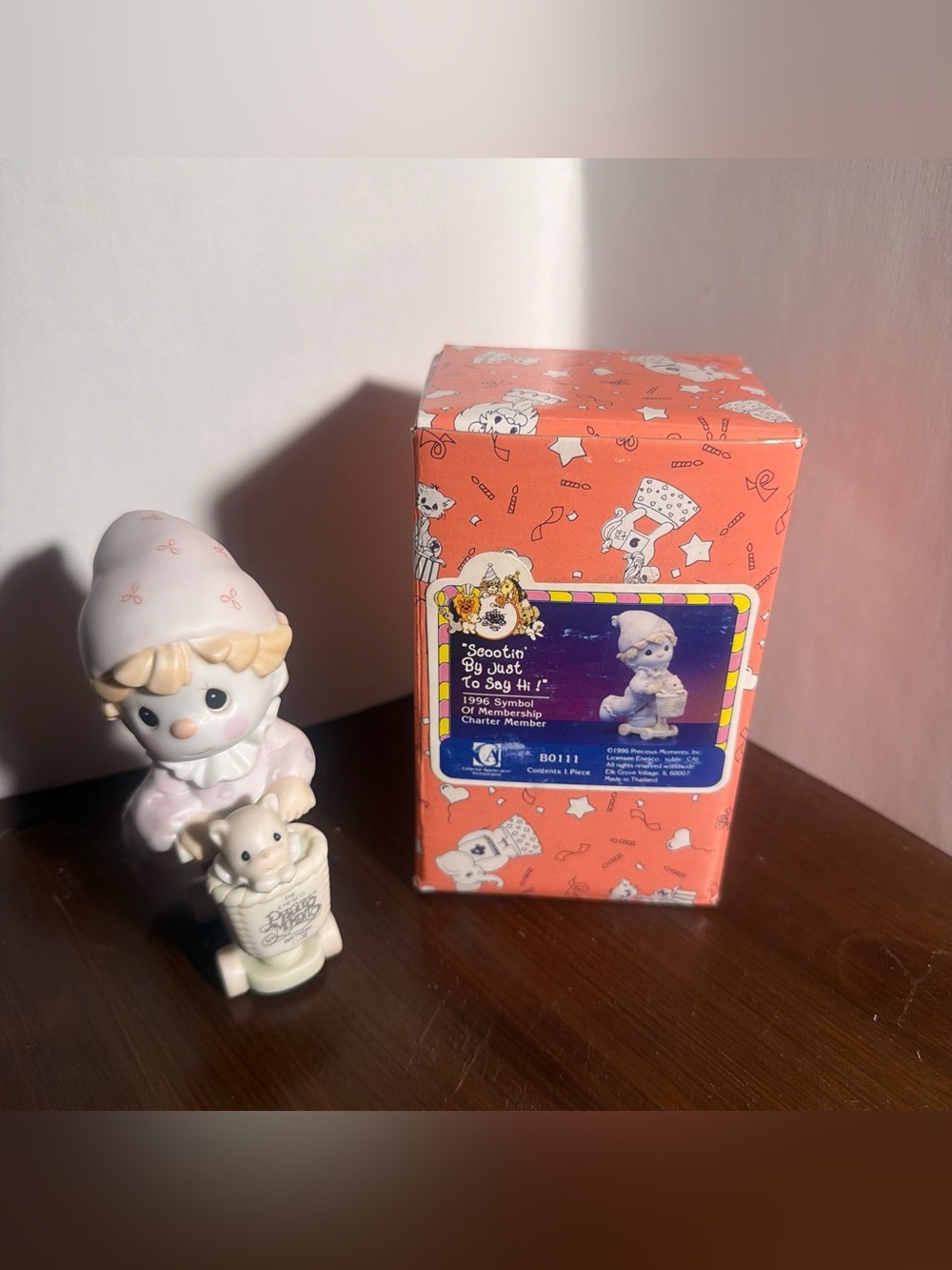 Precious Moments Porcelain Figurine Scootin by just to say hi